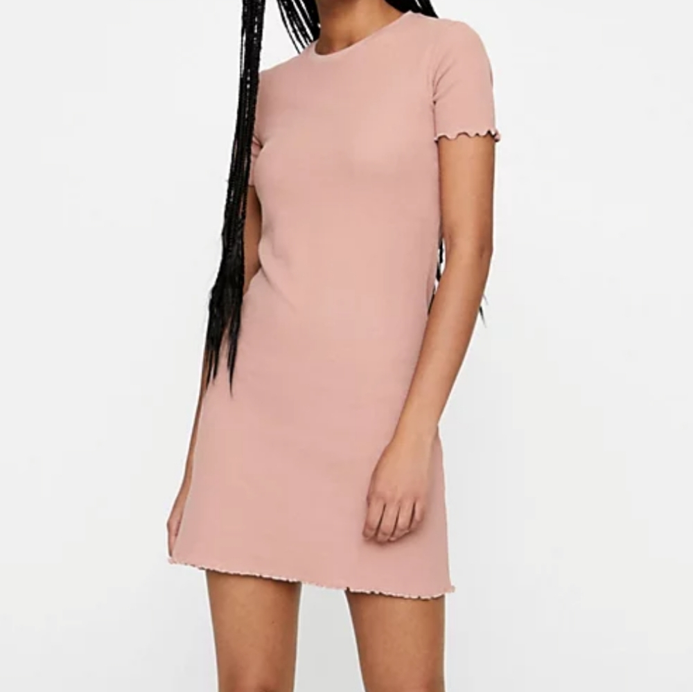 NWT, Pull&Bear, Peach Waffle TShirt Dress, Size S
